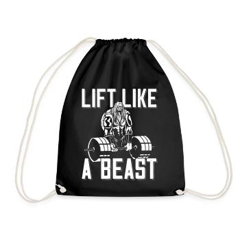 Bodybuilder Lift Like A Beast Outfit Langhantel - Turnbeutel - Schwarz - Vorne