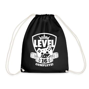 Level 16 Complete Birthday Gift 16 Years - Drawstring Bag - black - Front