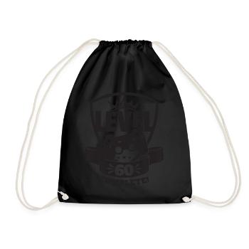 Level 60 Complete Geburtstagsgeschenk 60 Jahre - Turnbeutel - Schwarz - Vorne