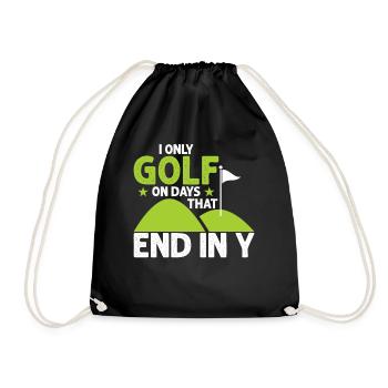 Ich Golfe An Tagen Die Mit G Enden - Golfen - Turnbeutel - Schwarz - Vorne