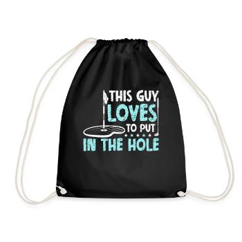 This Guy Loves To Stick In The Hole - Golf - Drawstring Bag - black - Front