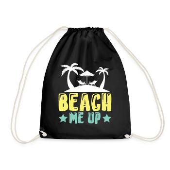 Beach Me Up - Funny Beach Quote - Drawstring Bag - black - Front