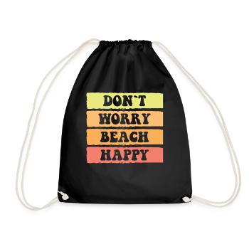 Don't worry be happy - summer beach - Drawstring Bag - black - Front