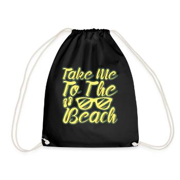 Take me to the beach - sunset beach - Drawstring Bag - black - Front