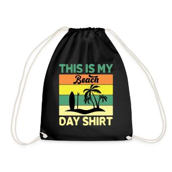 Dies Ist Mein Strandhemd - Strandurlaub - Turnbeutel - Schwarz - Vorne
