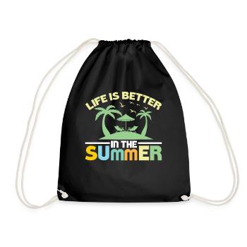 Life is better in summer - summer holidays - Drawstring Bag - black - Front
