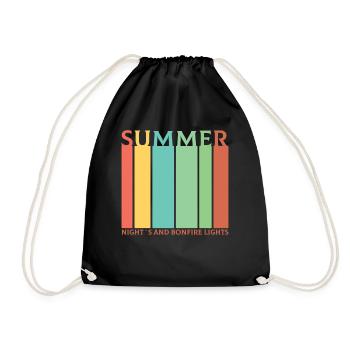 Summer Night's and Bonfire Lights Summer Holidays - Drawstring Bag - black - Front