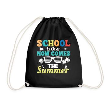 School is now over Now summer is coming - Drawstring Bag - black - Front