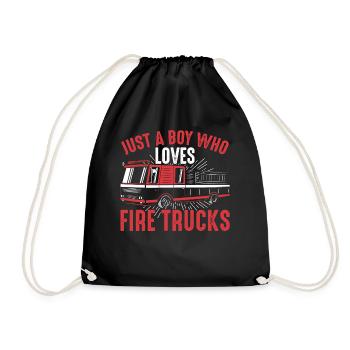 Seulement un garçon qui aime les camions de pompiers - pompiers - Sac de sport léger - noir - Devant