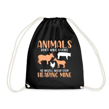 Les animaux n’ont pas de voix, donc vous ne le ferez jamais - Sac de sport léger - noir - Devant