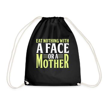 Ne mangez rien avec un visage ou une mère - Sac de sport léger - noir - Devant