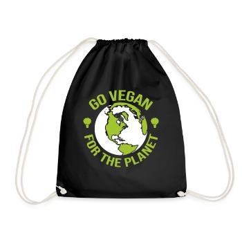 Go Vegan for the Planet - Activist - Drawstring Bag - black - Front