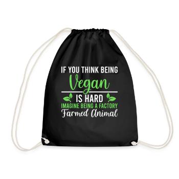 Si vous pensez qu’être végétalien est difficile - végétalien - Sac de sport léger - noir - Devant