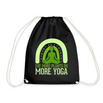 Eat more plants Do more yoga - Drawstring Bag - black - Front