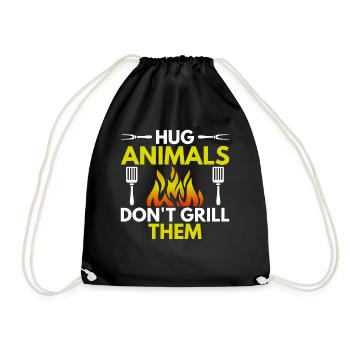 Ne pas griller les animaux - végétalien - Sac de sport léger - noir - Devant