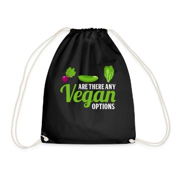 Are there vegan options - Vegan - Drawstring Bag - black - Front