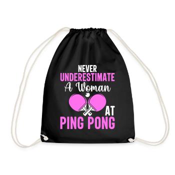 Ne sous-estimez jamais une femme au tennis de table - Sac de sport léger - noir - Devant
