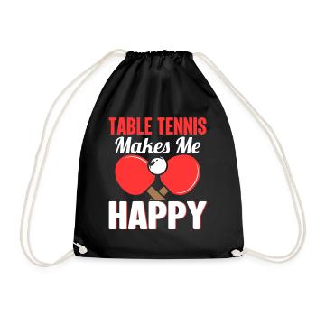 Le tennis de table me rend heureux - Ping Pong - Sac de sport léger - noir - Devant