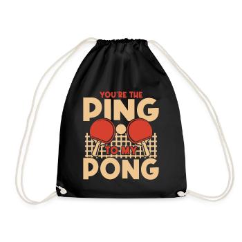 Du Bist Das Ping To My Pong - Tischtennis - Turnbeutel - Schwarz - Vorne