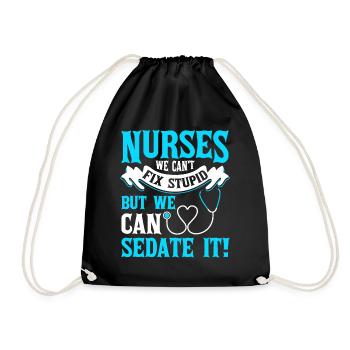 We can't fix nurses - Drawstring Bag - black - Front