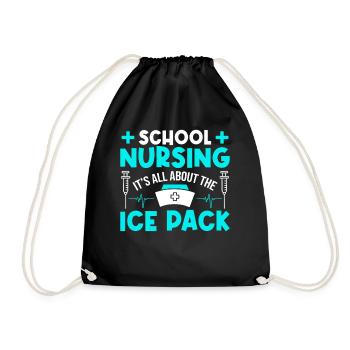 Infirmière scolaire Tout tourne autour d’un sac de glace - Sac de sport léger - noir - Devant