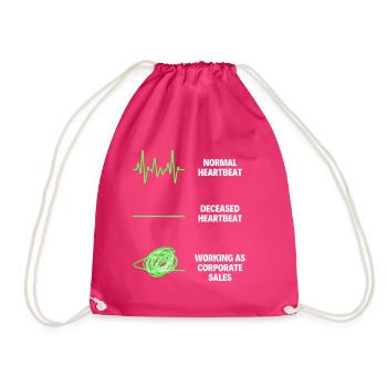Corporate Sales Worker Funny Corporate Sales - Drawstring Bag - fuchsia - Front