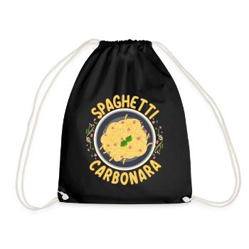 Spaghetti Carbonara | Amateurs de pâtes cuisiniers - Sac de sport léger - noir - Devant