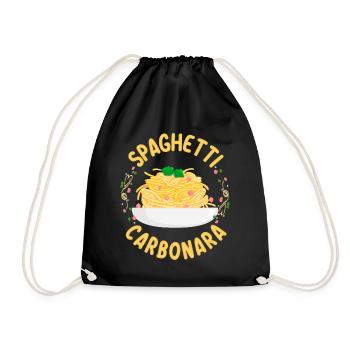 Spaghetti Carbonara | Amateurs de pâtes cuisiniers - Sac de sport léger - noir - Devant