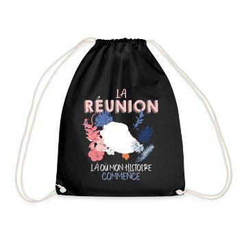 La Réunion mon histoire Cadeau Femme Homme - Sac de sport léger - noir - Devant