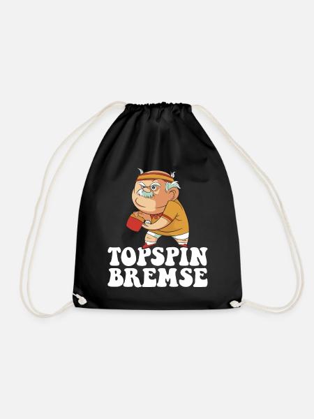 Topspin Bremse Opa Tischtennisspieler Tischtennis - Turnbeutel - Schwarz