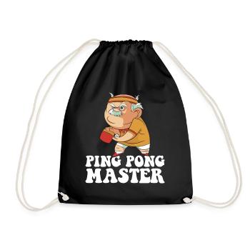 Ping Pong Master Outfit Grandpa Table Tennis Player - Drawstring Bag - black - Front