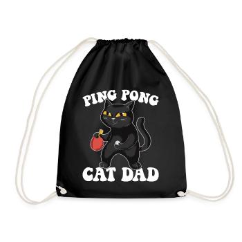 Ping Pong Cat Papa Tenue Tennis de Table Chats - Sac de sport léger - noir - Devant