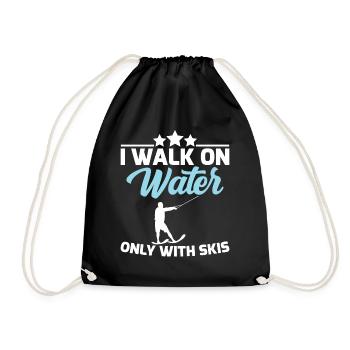 I go on the water only with water skiing - Drawstring Bag - black - Front