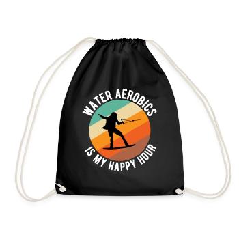 L’aquagym est mon happy hour waterboarding - Sac de sport léger - noir - Devant
