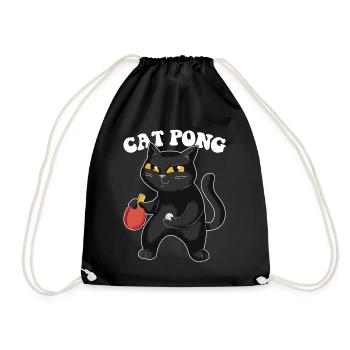 Tennis de Table Chat Ping-Pong Tenue Cat Pong - Sac de sport léger - noir - Devant