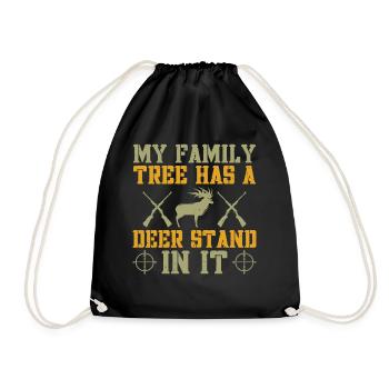 Mon arbre généalogique a un stand de cerfs - Sac de sport léger - noir - Devant