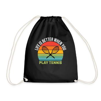 La vie est meilleure quand vous jouez au tennis - Sac de sport léger - noir - Devant