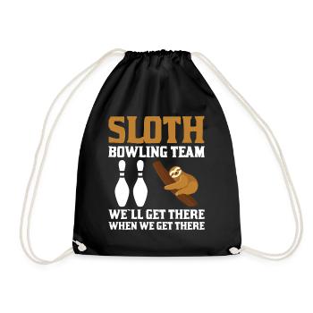 Équipe de bowling paresseux Nous sommes là quand nous y sommes - Sac de sport léger - noir - Devant