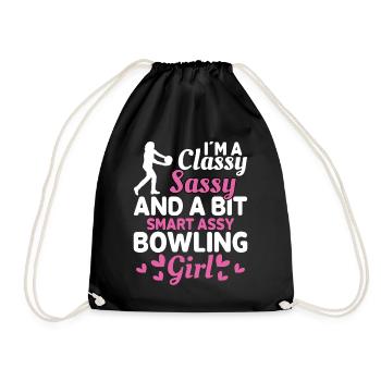 Je suis une élégante fille de bowling effrontée - Sac de sport léger - noir - Devant
