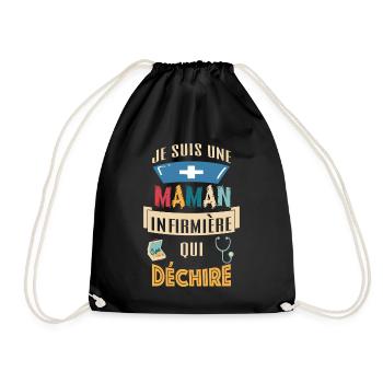 Cadeau je suis une MAMAN infirmière qui déchire - Sac de sport léger - noir - Devant