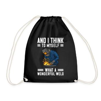 Welder saying for proud metal workers and - Drawstring Bag - black - Front