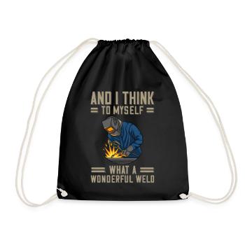 Welder saying for proud metal workers and - Drawstring Bag - black - Front