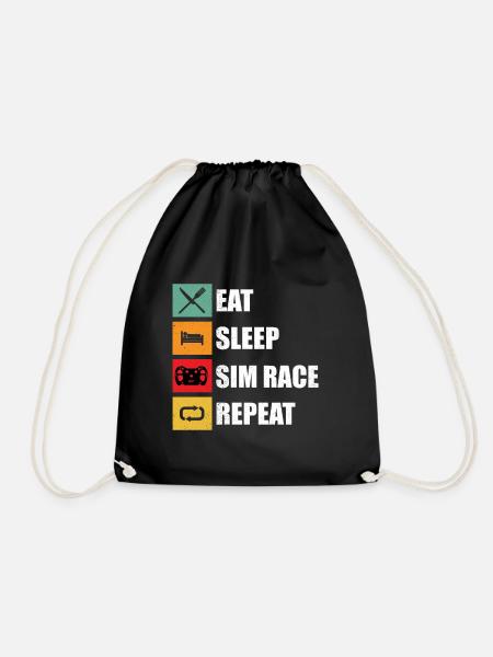 Eat Sleep Sim Race Repeat - Turnbeutel - Schwarz
