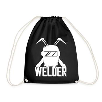 Welder helmet outfit for proud metalworkers - Drawstring Bag - black - Front