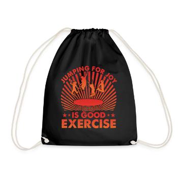 Jumping for Joy is good Exercise - Drawstring Bag - black - Front