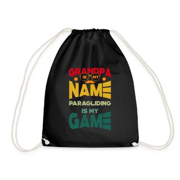 Grandpa Is My Name Paragliding Is My Game - Drawstring Bag - black - Front