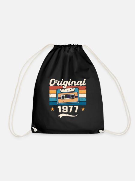 Geboren Geschenk Original 1977 Geschenkidee 1977 - Turnbeutel - Schwarz