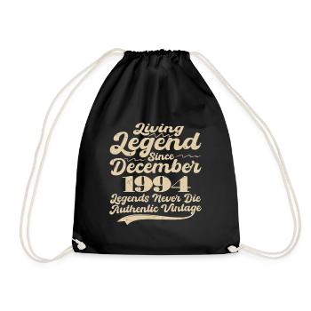 Once upon a time there was a legend. December 1994 Birth - Drawstring Bag - black - Front