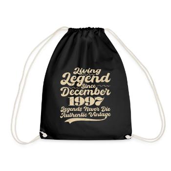 Once upon a time there was a legend. December 1997 Birth - Drawstring Bag - black - Front