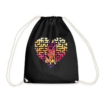 German Shepherd - Drawstring Bag - black - Front